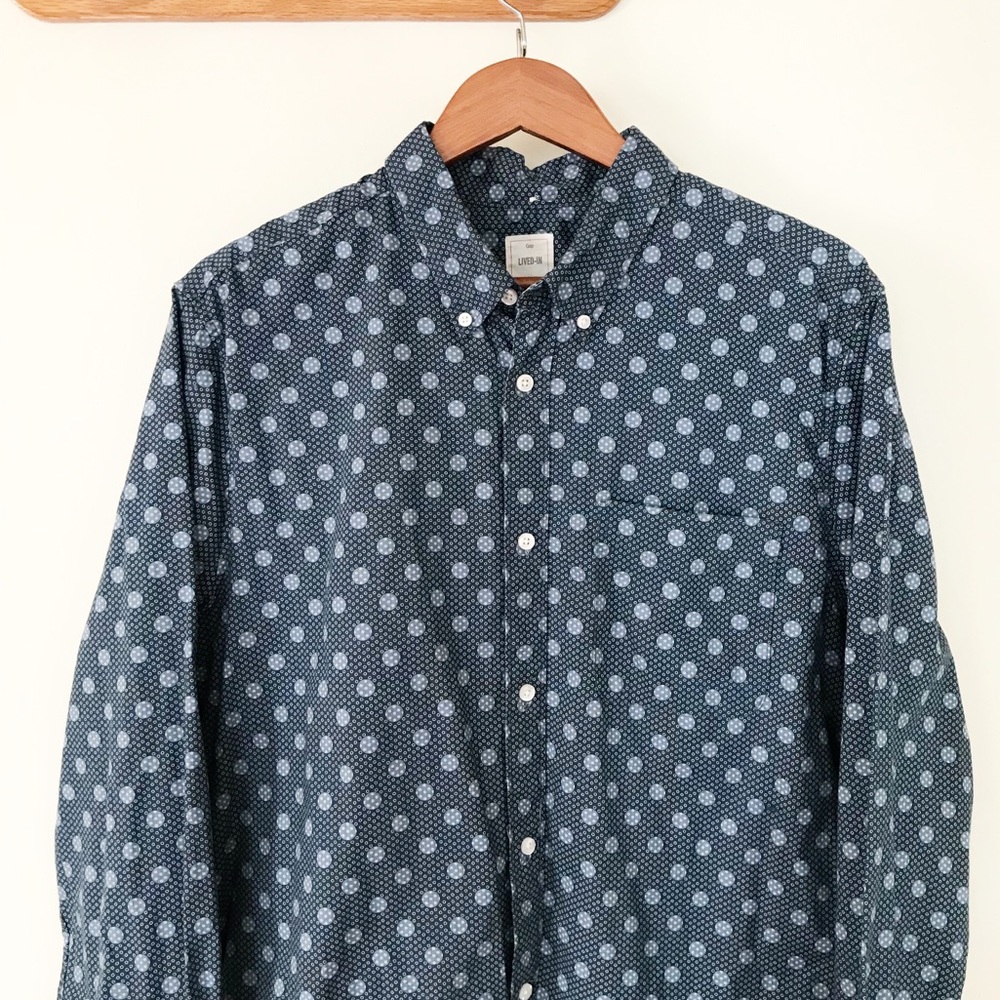 Gap Dots Lived In Button Down Casual Shirt